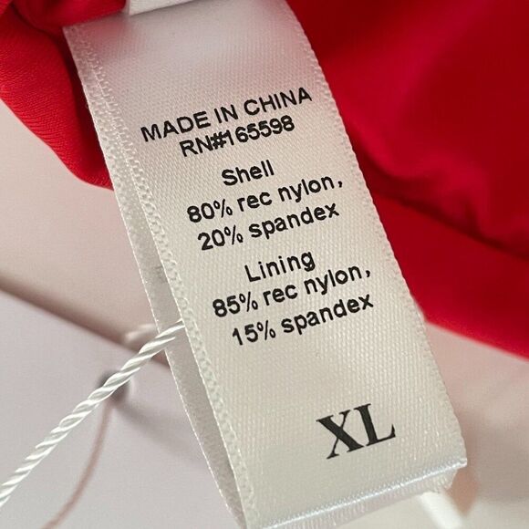 Andie The Bells Swim Bikini Top Women's XL Red Poppy Nylon Stretch Swimwear - Picture 9 of 9